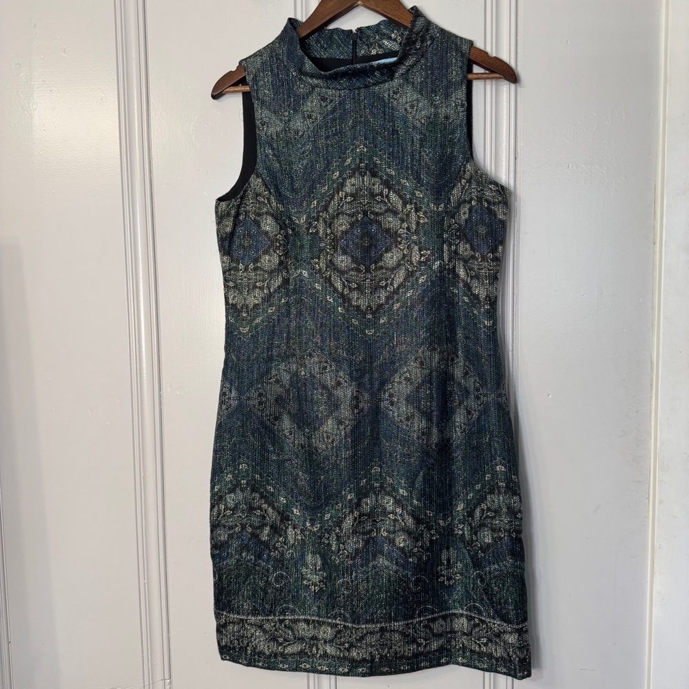 Antonio Melani metallic shift dress Cowl neckline Size 10 Party Event Evening‎ - Picture 2 of 14
